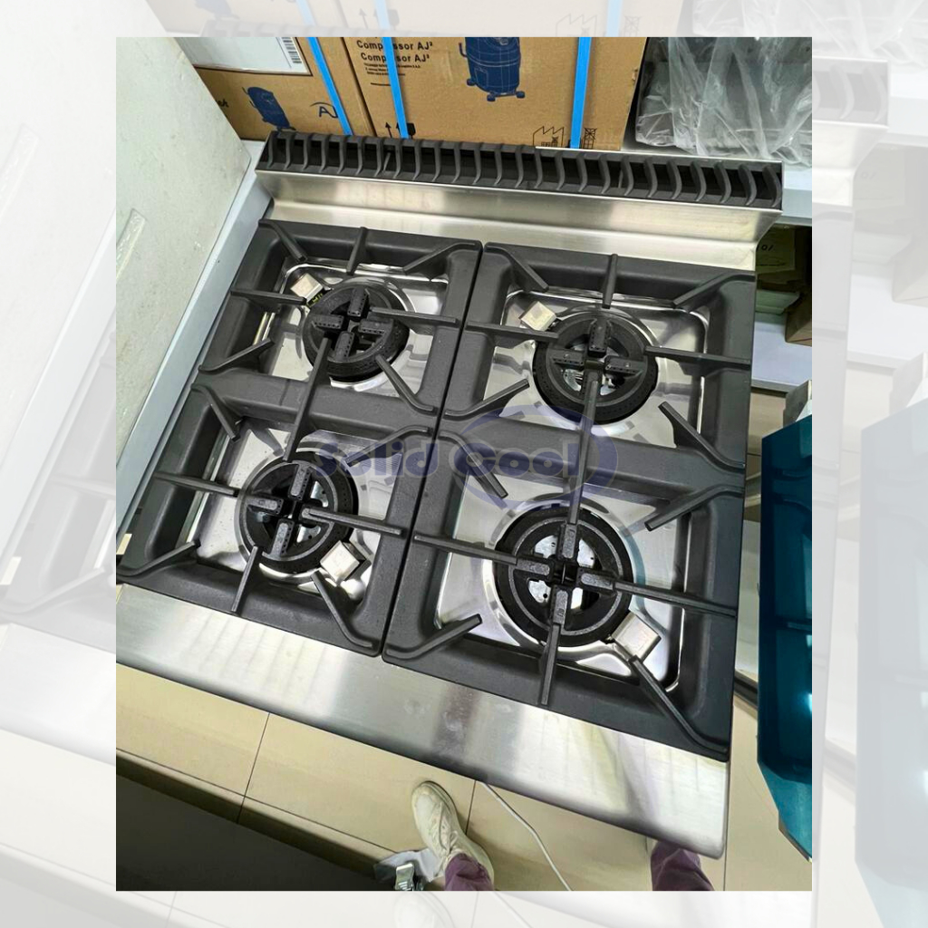 [ SOLID COOL ] COUNTERTOP GAS 4 OPEN BURNER STOVE GAS COMES WITH OVEN AND STAND