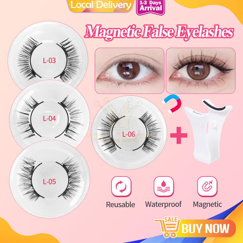 Magnetic Eyelash (With Lash clip) 1 Pairs 3D False Eyelashes 4Piece Magnetic Eyelashes for Makeup Natural Magnetic Lash