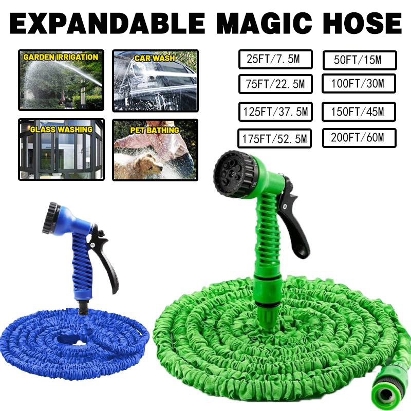 Multifunction Expandable Magic Hose Home Spray Garden Water Hose Flexible Water Pipe Getah Paip Magik Fleksibel高压洗车水枪 水管