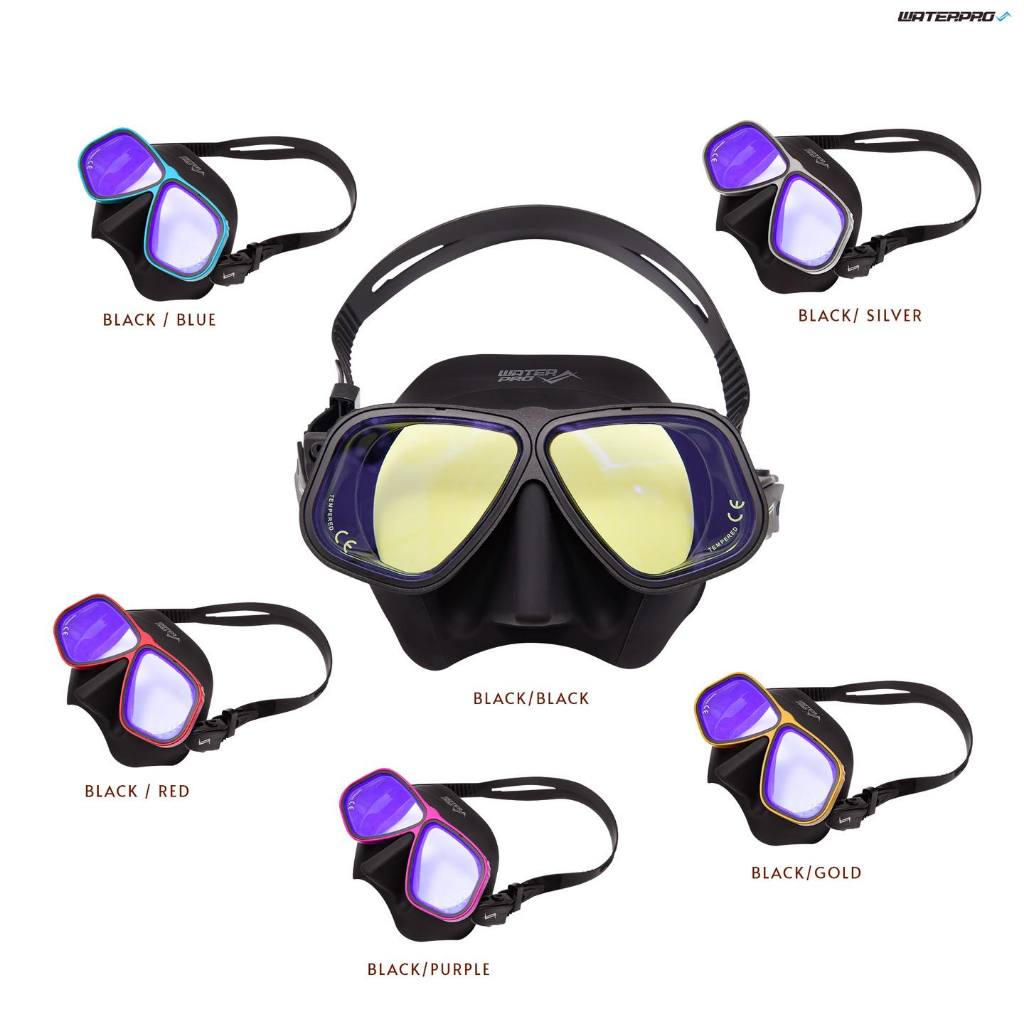 Water Pro Tank Mask 2.0 Low Volume Free Diving mask Aluminium Frame