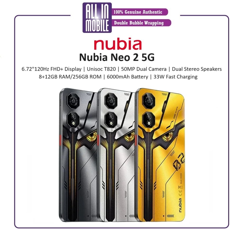 [Malaysia Set] Nubia Neo 2 5G (256GB ROM | 8+12GB RAM) Official Warranty By Nubia Malaysia