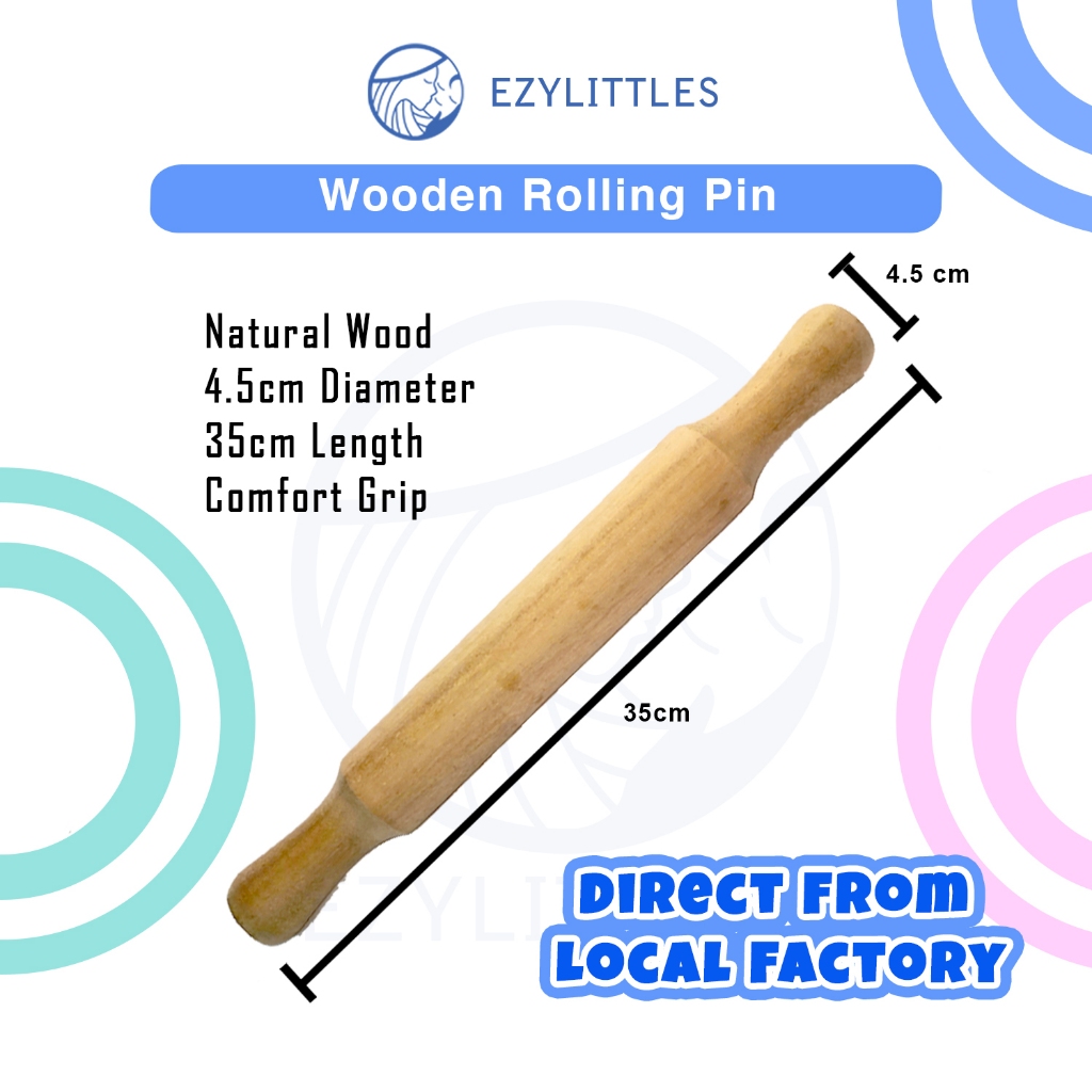 Wood Rolling Pin Baking tool Pastry Pizza Noodle Biscuit Dough Wooden Roller Penggelek Uli Tepung