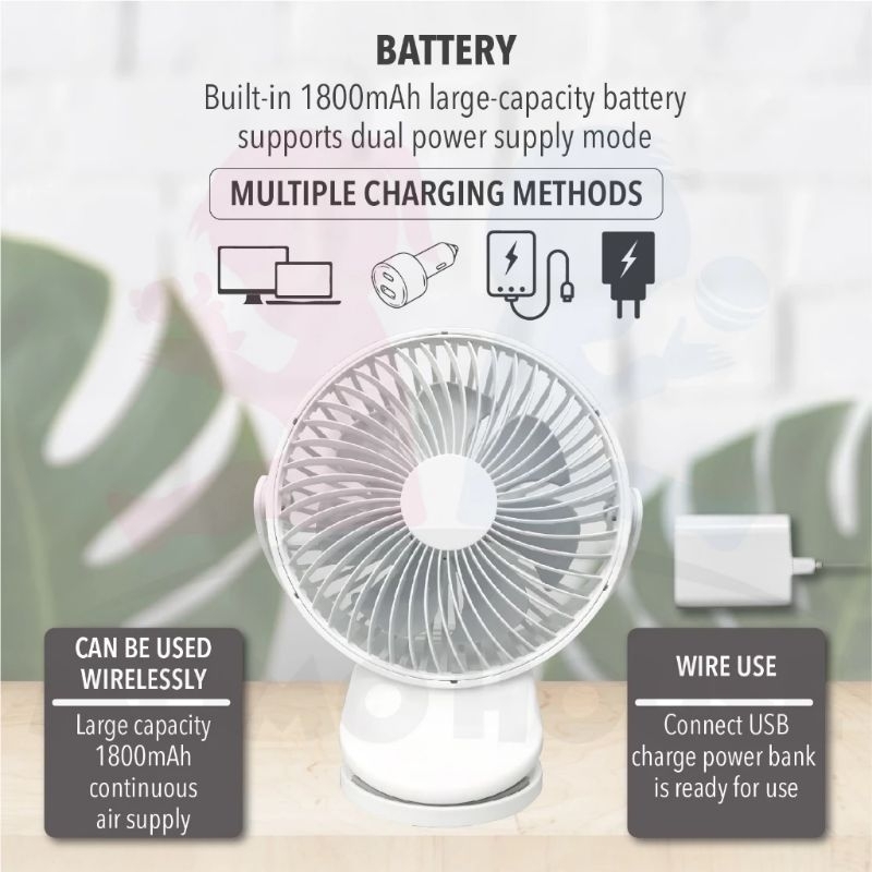 🔥Portable Mini Fan Kipas USB Kipas Mini Kipas Camping Kipas Stroller Kipas Baby Fan Mini Clip Fan Table Fan Rechargeble