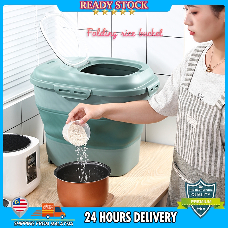 Folding rice bucket Luxury Nordic Style Rice Grain Storage Box/Rice Dispenser/Rice Box/Container Box