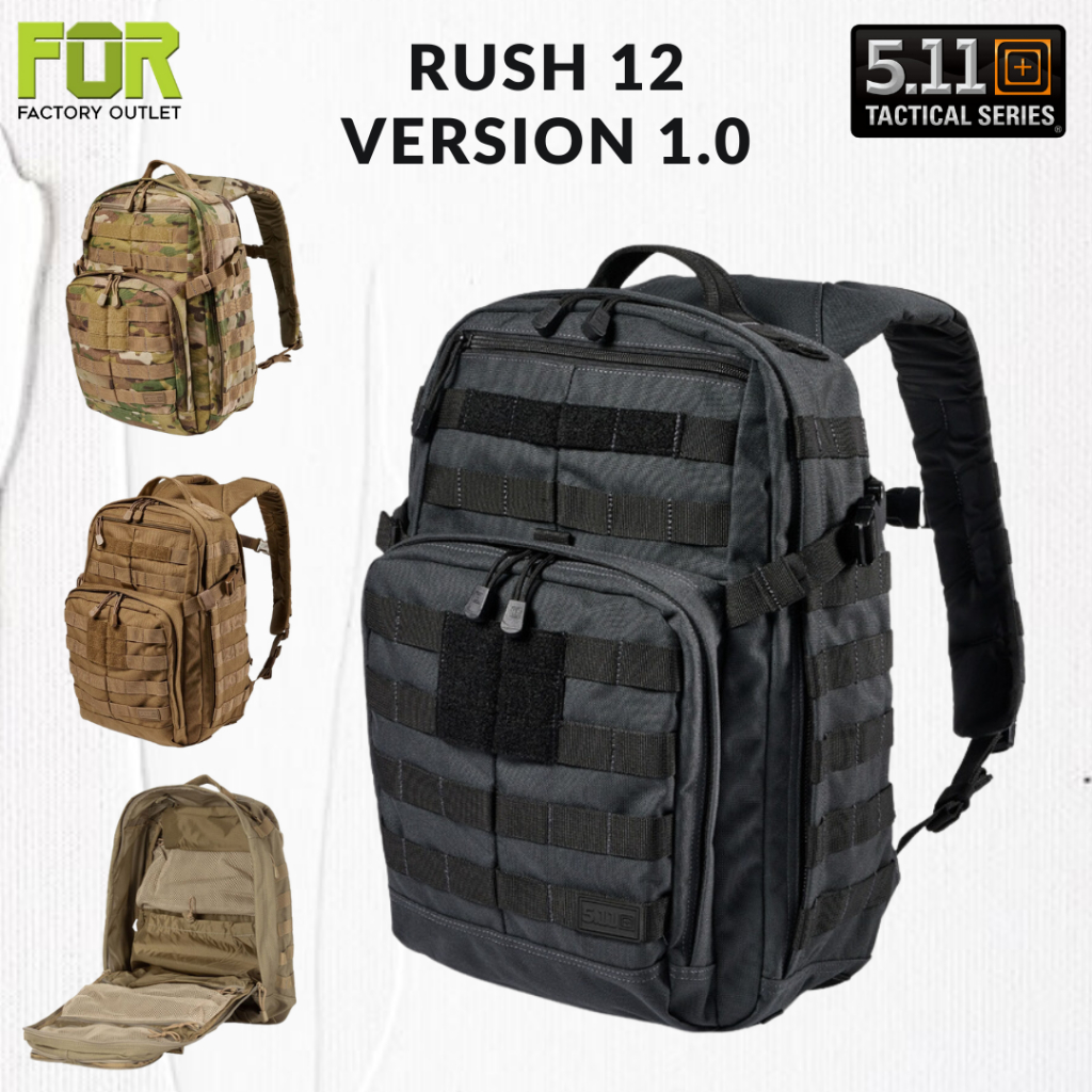 5.II TACTICAL 21L Rush 12 Outdoor Travelling Hiking Shoulder Bag Heavy Duty Waterproof Military Backpack Army Bagpack