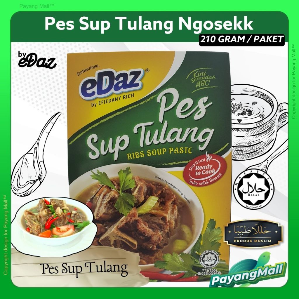 EDAZ Pes Sup Tulang Ngosekk 210G Original Terengganu Mudah, Cepat & Sedap | PAYANG MALL