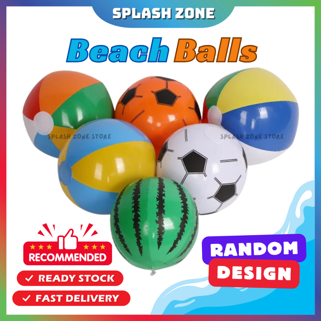 Color Inflatable Ball Children's Play Water Polo Beach Ball Toy Ball Pool Ball Pelampung Budak Bola Pantai