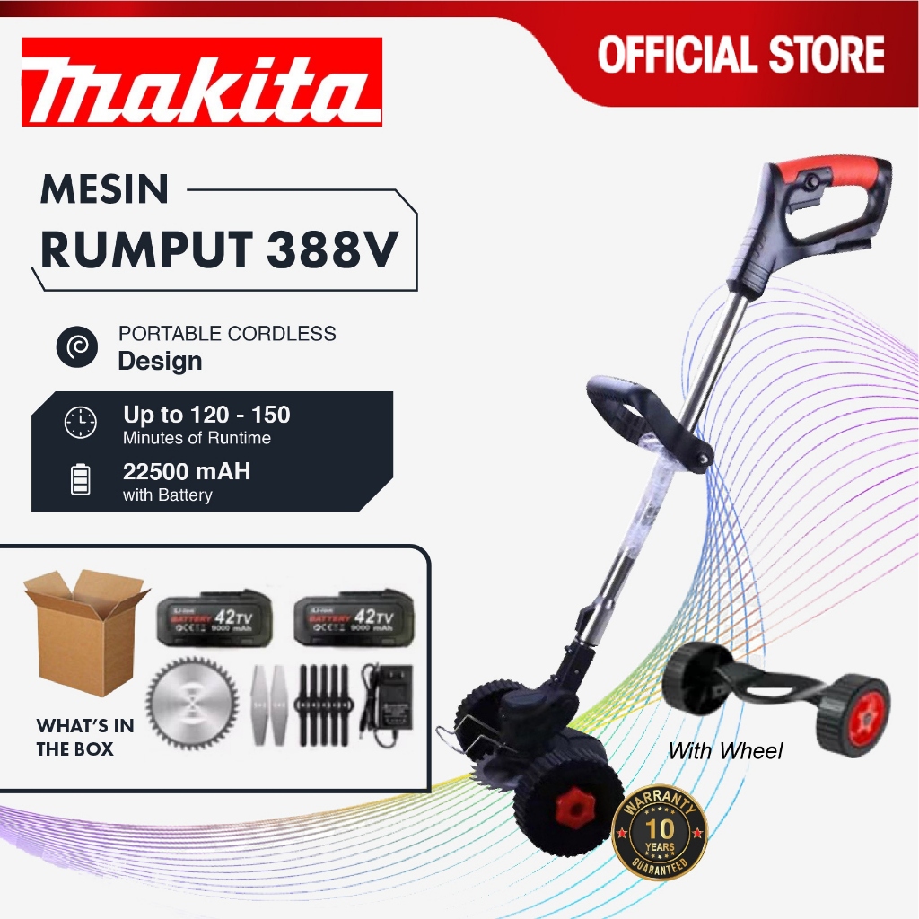 Makita Electric Grass Cutter Powerful Lawn Mower Mesin Rumput Mesin Potong Rumput