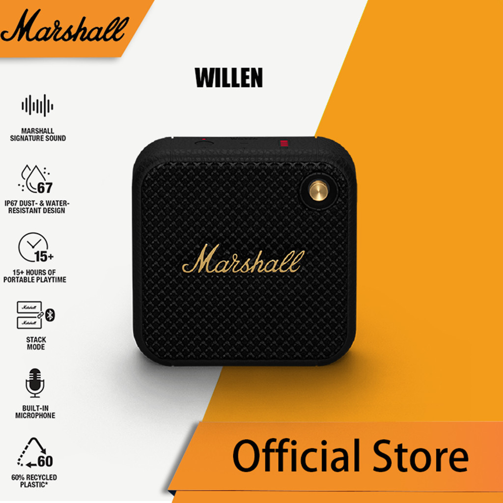 Marshall Willen Portable Wireless Bluetooth 5.1 Speaker Outdoor IP67 Waterproof Mini Audio Speakers Connect More Speaker