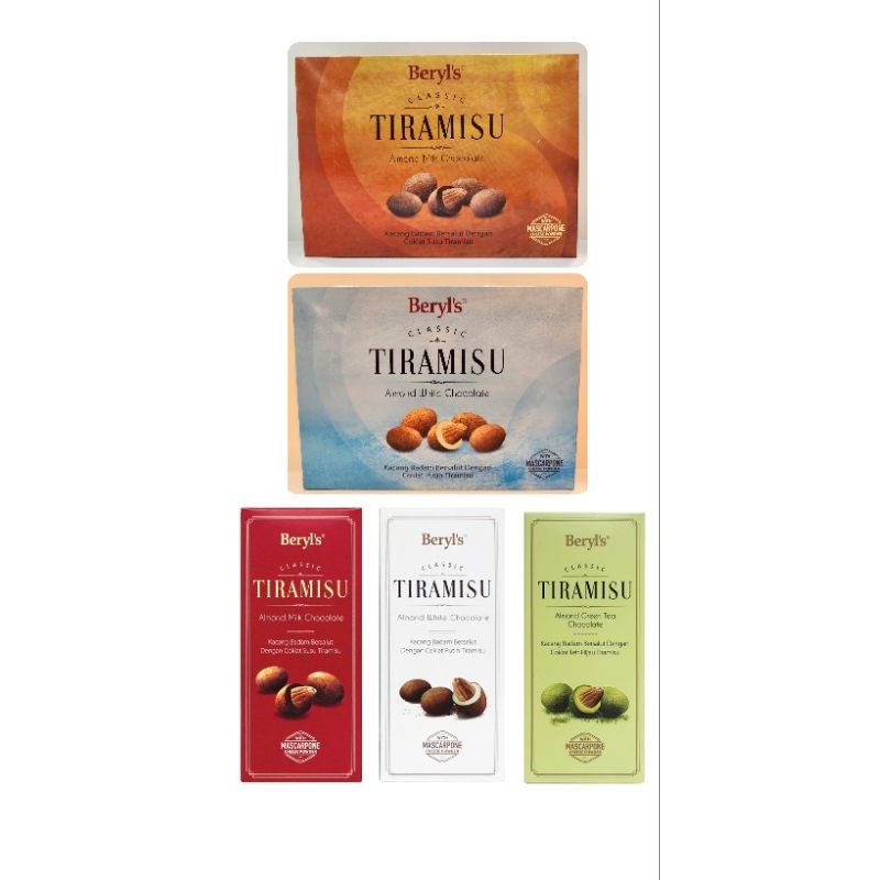 [Ready Stock] Beryl's Tiramisu Almond White Chocolate/Tiramisu Almond Milk Chocolate/Tiramisu Almond Green Tea 150g/180g