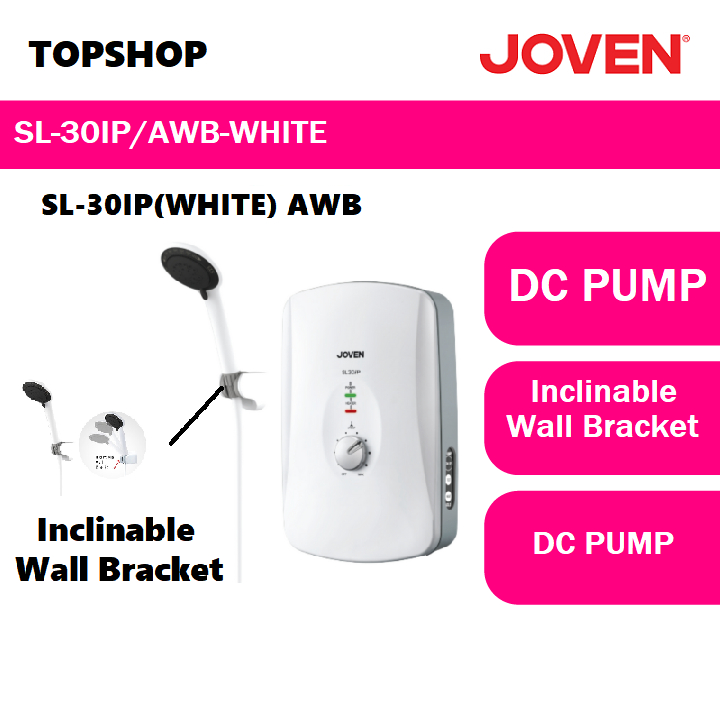 [FREE SHIPPING] Joven Instant Water Heater DC Pump Black White Inverter 5-Spray Pattern Showerhead SL30iP / SL30iP-RS