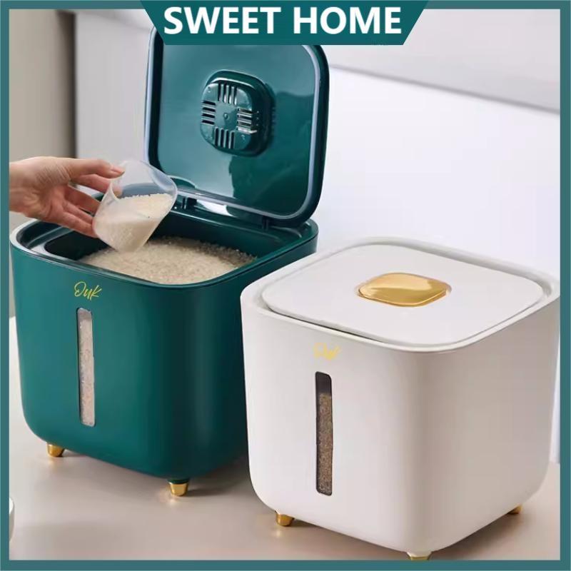 5/10 KG Rice Storage Box Grain Container Household Cereal Rice Bucket Insect and Moisture Proof Sealed Kitchen Organizer