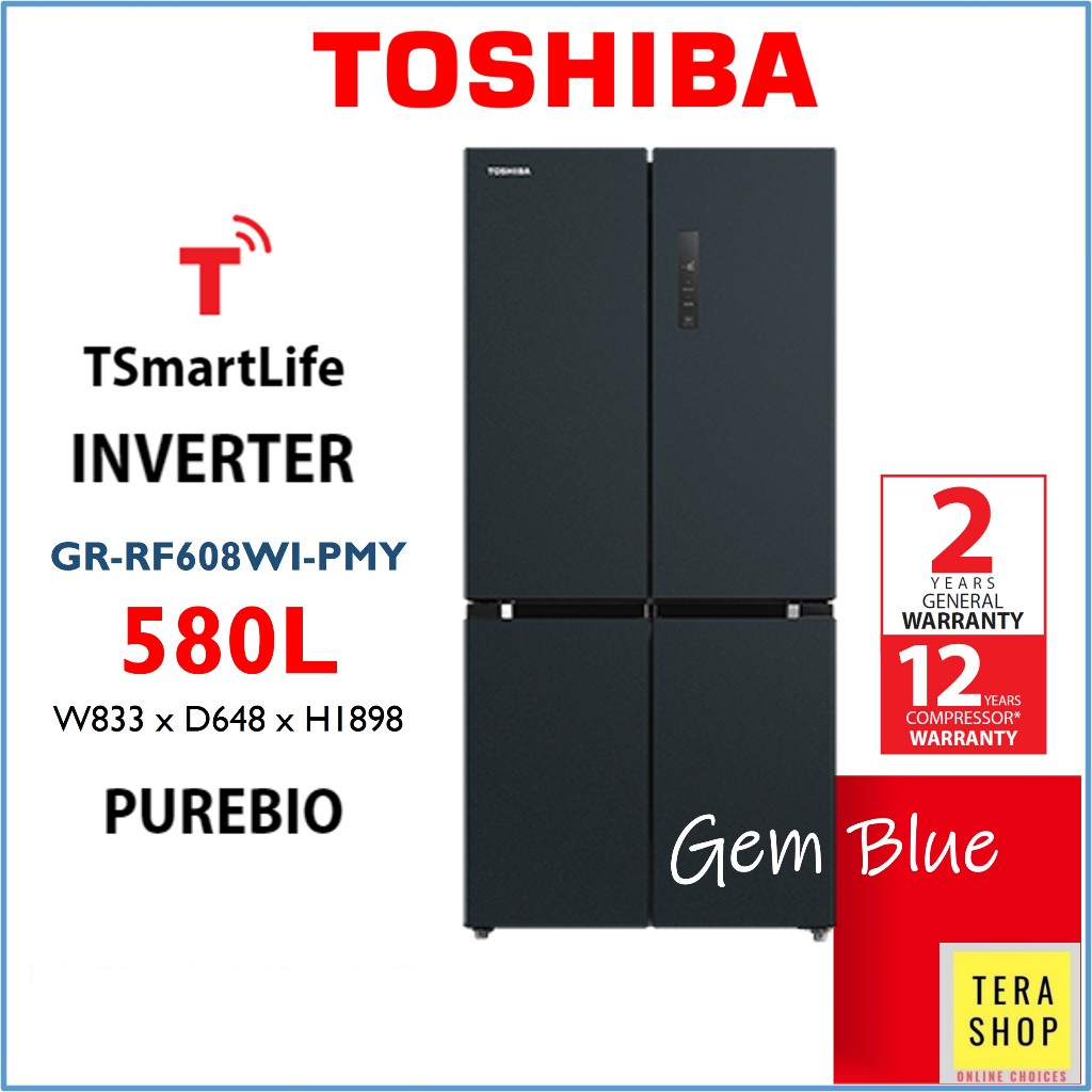 Toshiba RF610WE 580L /  Haier 510L / Midea MDRF550FGF28 Multi Door Refrigerator Dual Inverter Fridge Peti Sejuk