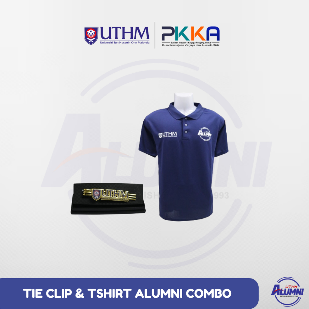 Pakej Combo Klip Tali Leher UTHM & T-Shirt Alumni UTHM