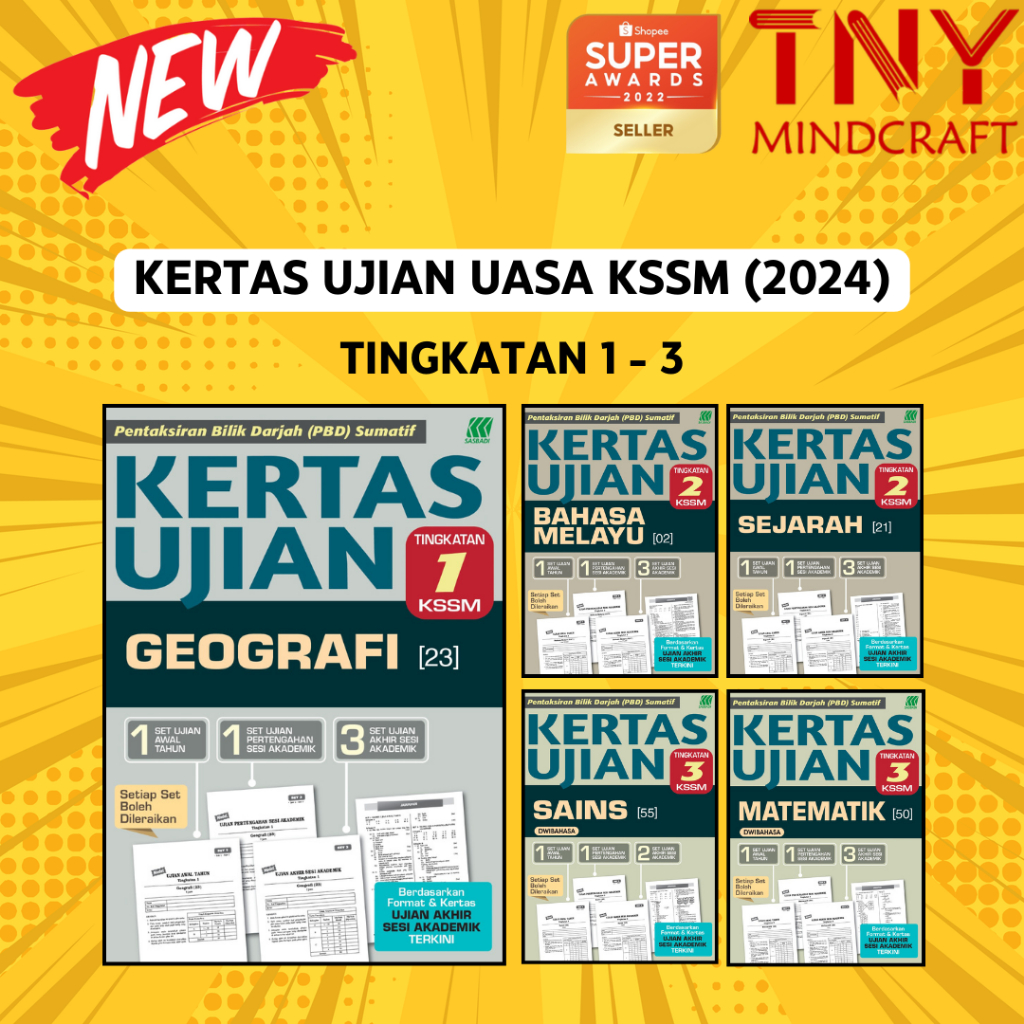 [TNY] SASBADI: Kertas Ujian UASA KSSM【Tingkatan 1, Tingkatan 2, Tingkatan 3】 EDISI 2024- Format Exam