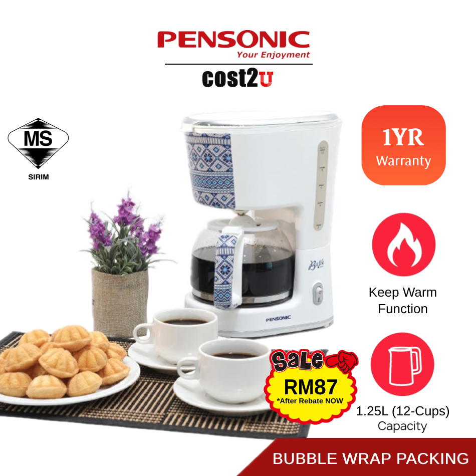 Pensonic 1.25L Batik Series Coffee Maker | PCM-1903 PCM1903 (Pembancuh Kopi Coffee Machine 咖啡机)