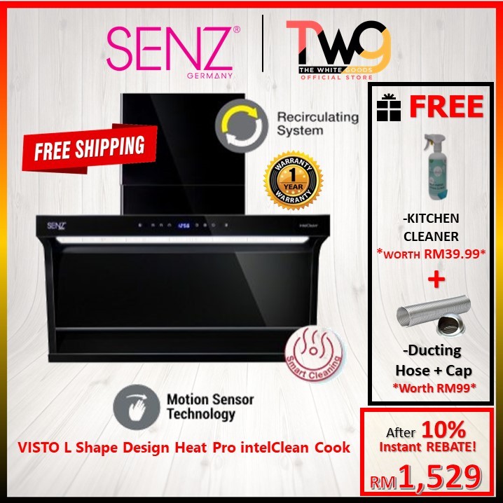 [FREE SHIPPING] SENZ VISTO CH9130AC L Shape Design 1800m³/h  Cooker Hood / STELLA SZ-CH3288AC