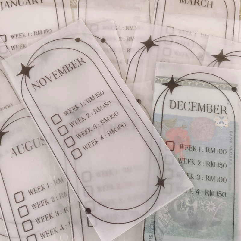 Monthly Cash Envelop Rm6K Yearly (Glossy Fancy star)