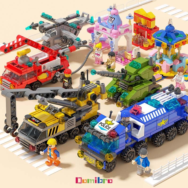 6IN1 City SWAT Police Building Blocks Station Fire Truck Bricks Educational Toys Mainan kanak-kanak