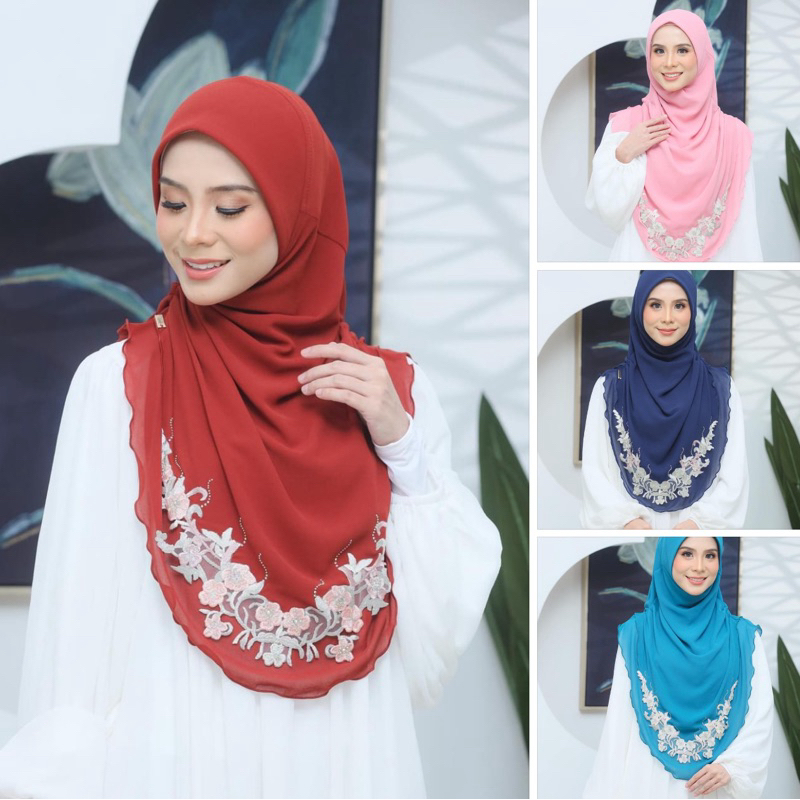 Sitisya~Tudung Sarung Bella Carissa ~ Heavy Chiffon~ Soft Awning ~ by Sitisya Butik Online