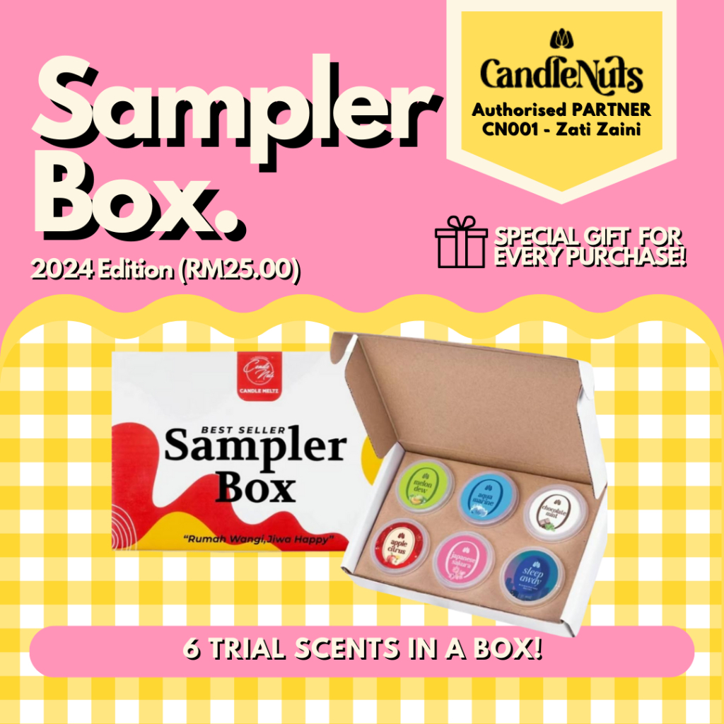 Candlenutsbynadia SAMPLER BOX / Scented Candles / Candle Meltz / Lilin Wangi / Pewangi Rumah