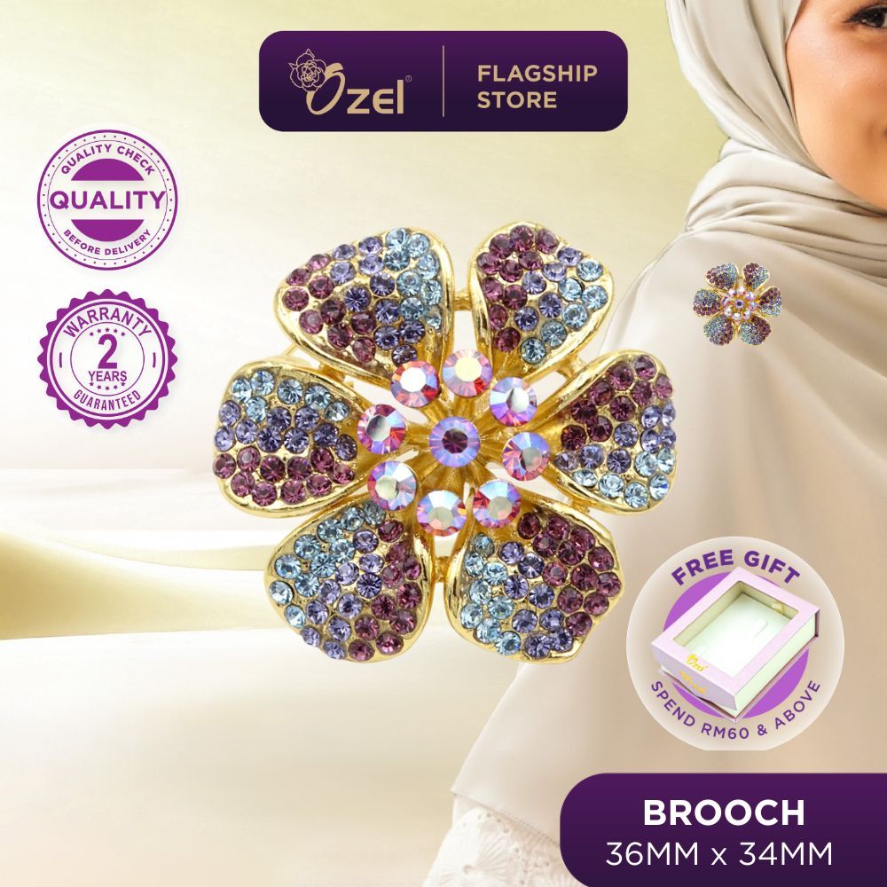 Hibiscus Model Ozel Brooch B165 | Kerongsang & Pin Tudung, Hijab, Baju Kurung & Kebaya