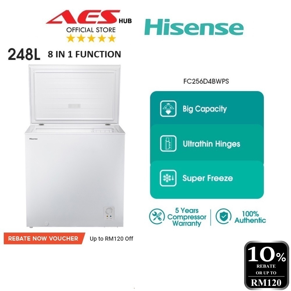 CAN SETUP Hisense Chest Freezer 248L Peti Freezer Murah Deep Freezer Mini Peti Sejuk Beku Frezer 冷藏箱 FC256D4BWPS