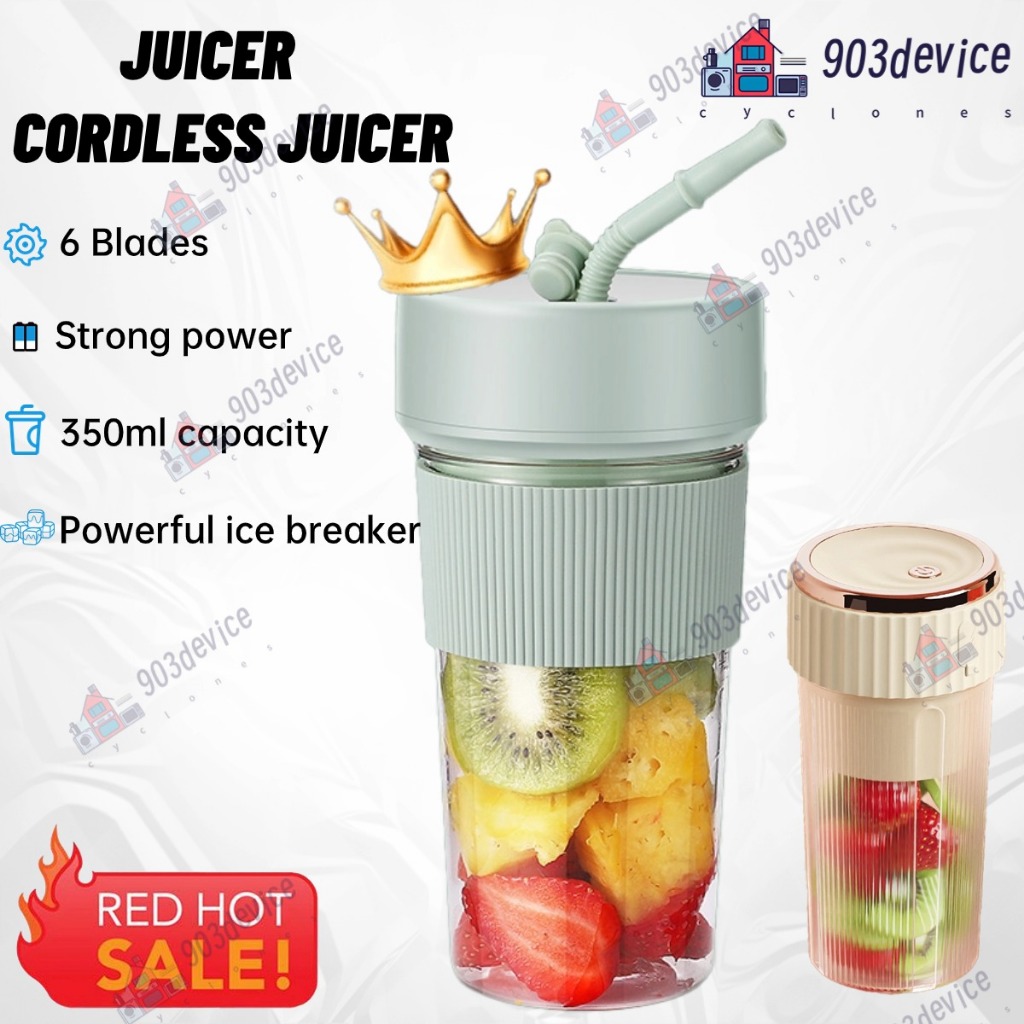 Mini Portable Wireless Juice USB Rechargeable 6 Blades 350 ML High Speed Blender/Milkshake Juicer