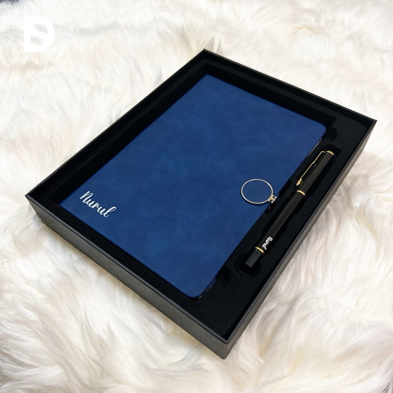 ??BD Custom Name Notebook Journal Gift Hadiah Buku Business Buku Thick Diary Round Clip