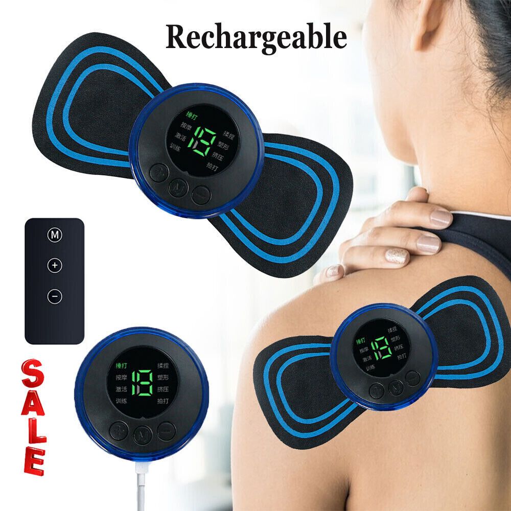 EMS Cervical Massager Stickers USB Rechargeable Stimulator Neck Hump Vertebra Physiotherapy Instrument Muscle Relief