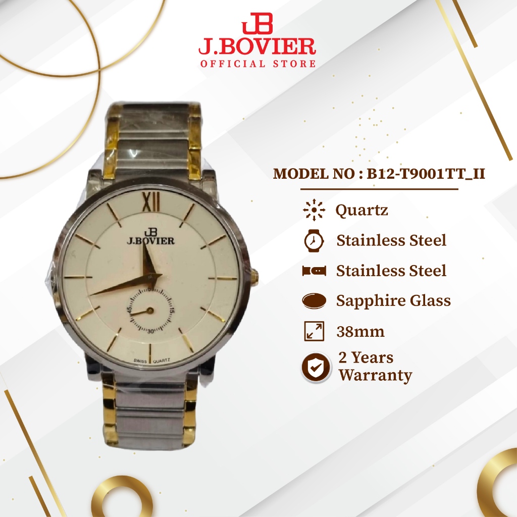 [CLEARANCE] J.Bovier Stainless Steel Quartz Men Watch Jam Tangan Lelaki B12-T9001TT_II