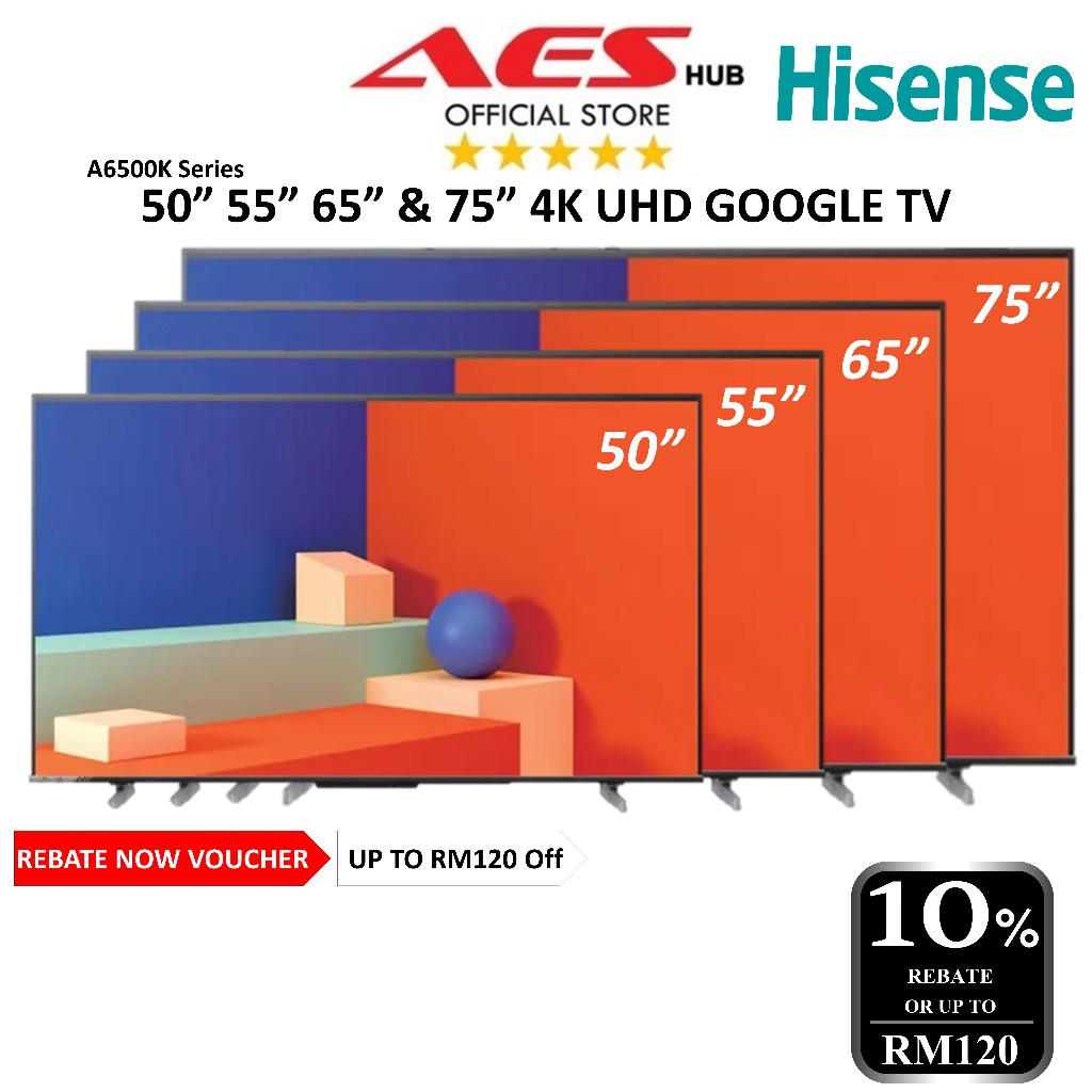 2023 Hisense 75 / 65 /  55 / 50    Inch A6500K Smart TV 4K UHD Google TV Latest Version Of Android TV 电视