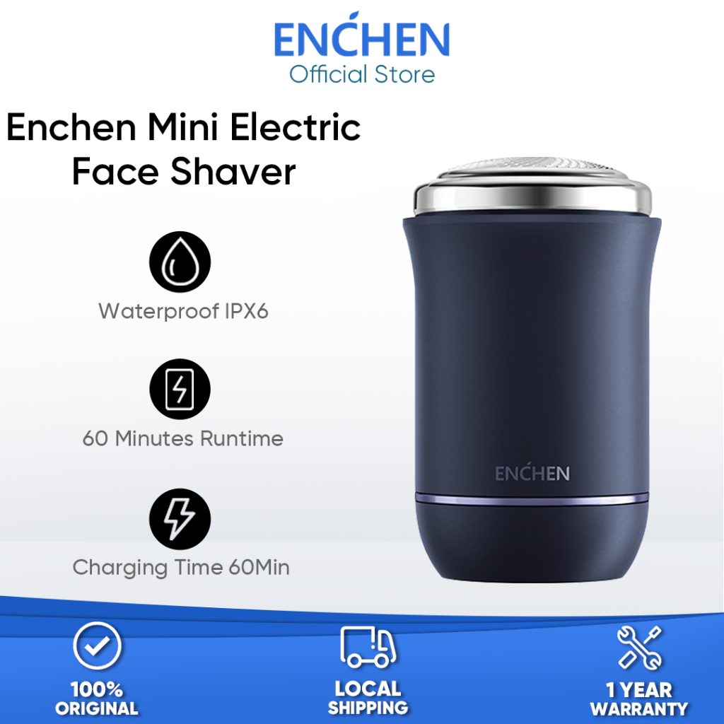 Enchen Men Mini Electric Shaver Traveller Portable Trimmer Shaver Type-C Rechargeable IPX6 Waterproof