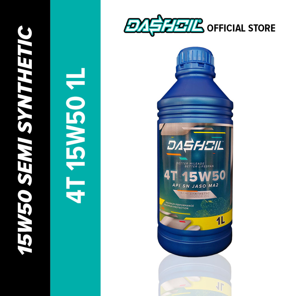 DashOil 4T 15w50 1L Semi Synthetic SN Motorcycle Engine Oil Minyak Hitam Motor LC135 Y15 DASH WAVE