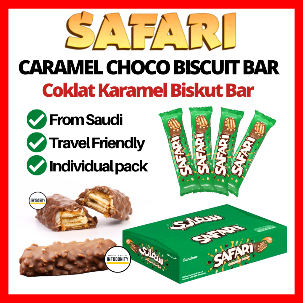 SAFARI Caramel Crisp Safari Caramel Crunch Safari Chocolate Bar Dubai Coklat Safari Coklat Arab Coklat Dubai