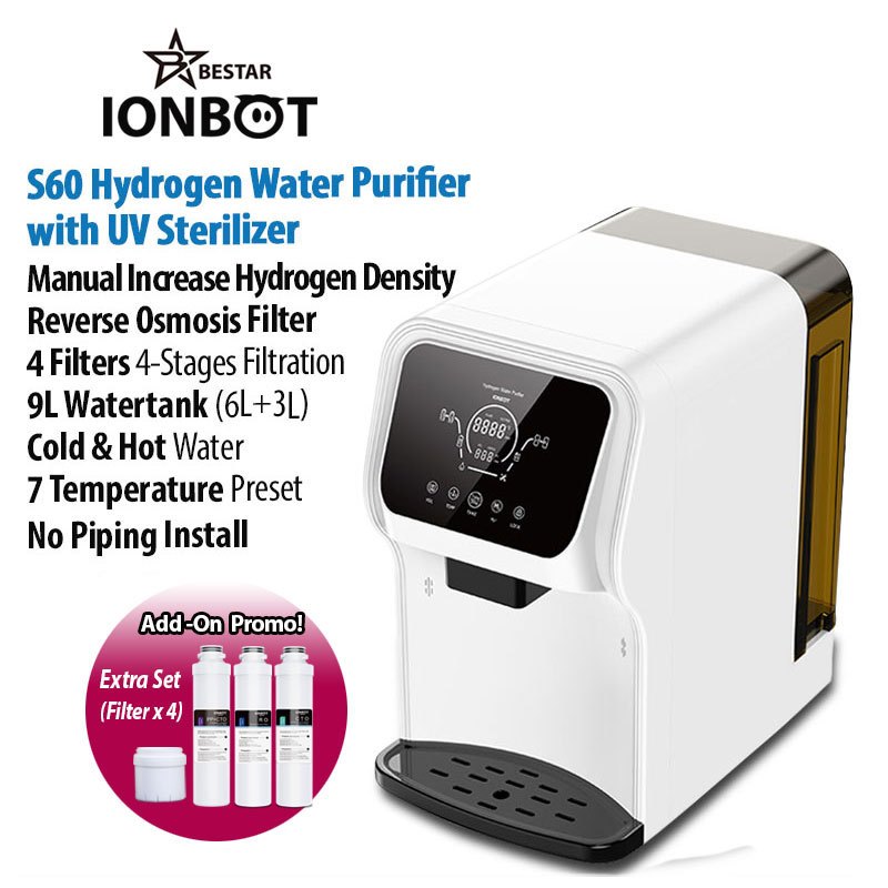 BESTAR IONBOT S60 Hydrogen/S60 9L(Hot&Cold) Water Purifier/4-stage Filtration with Reverse Osmosis Filter