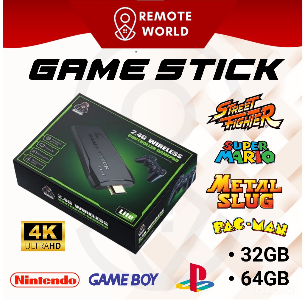 Over 10000 Games 4K Game Stick Lite 64GB Retro Console, Classic Game box Wireless Controller Game Console