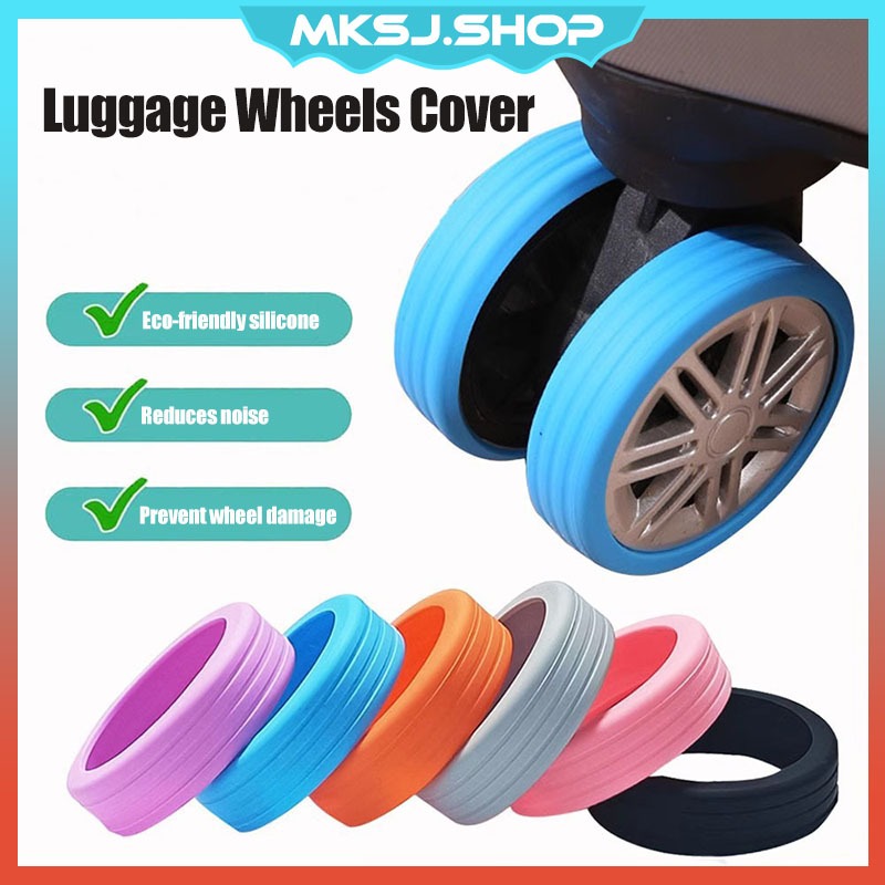 Luggage Wheels Cover Silicone Travel Suitcase Protector Elastic Trolley Box Casters Reduce Noise Anti-wear