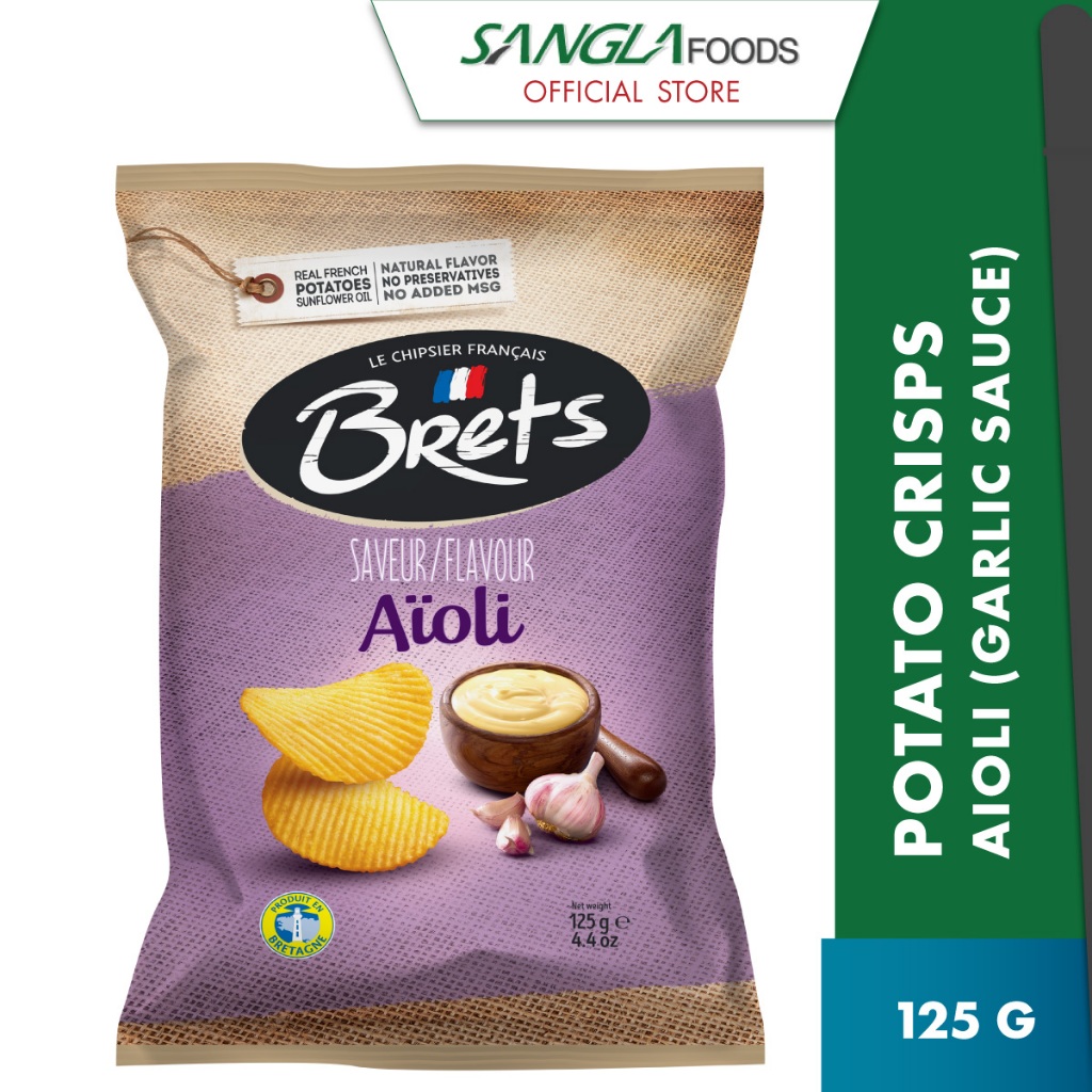 Brets Potato Crisps with Aioli (Garlic Sauce) Flavor 125g
