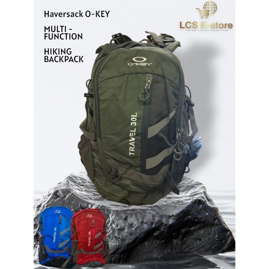 【READY STOCK!!】HAVERSACK O-KEY 45L Travel Waterproof Outdoor Hiking Backpack Knight Bag Shoulder Beg Travel Bags Camping