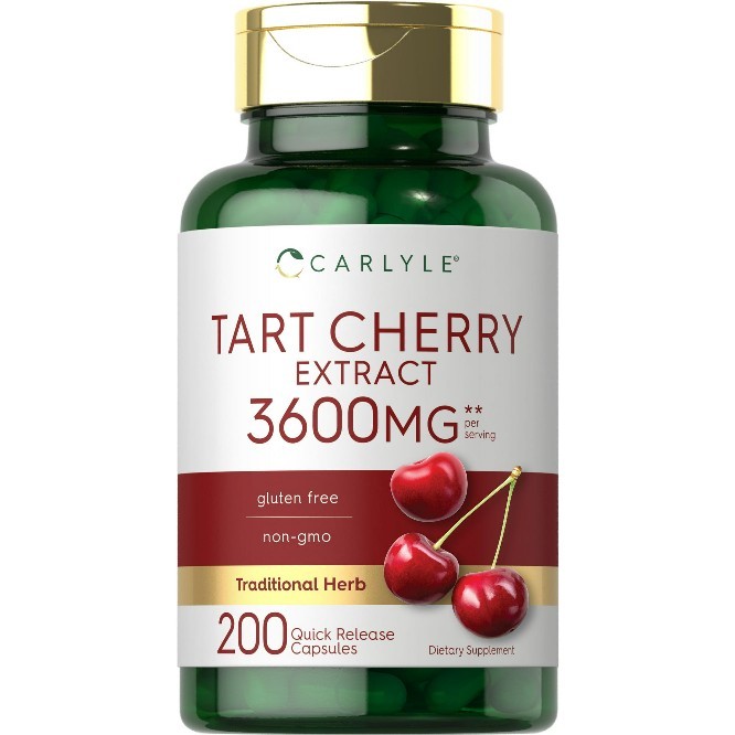 Tart Cherry Extract 3600mg 200 Capsules Gout Attack Uric Acid Joint Pain USA Better Sleep antioxidant inflammatory