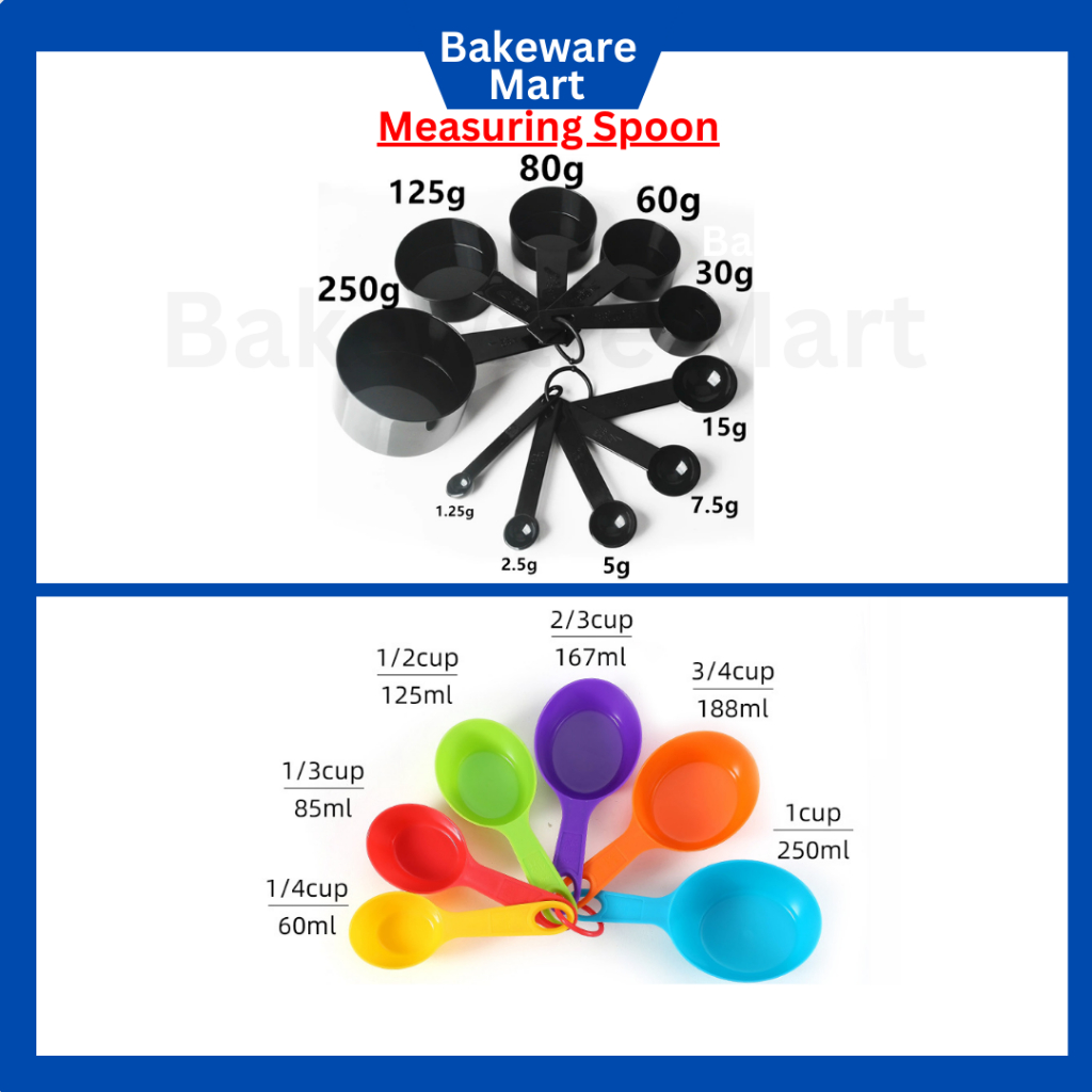 Measuring Spoon 5pcs/10pcs/12pcs Set Spoons Colourful Coffee Bakery Cooking Scoop Cup Sudu Cawan Penyukat Viral 彩虹量匀