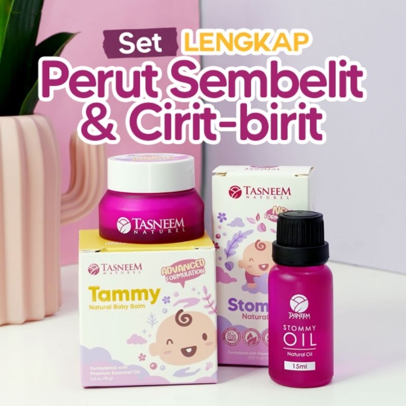 Set Sembelit Balm Trub dan Stommy Oil Minyak Telon Tasneem Naturel