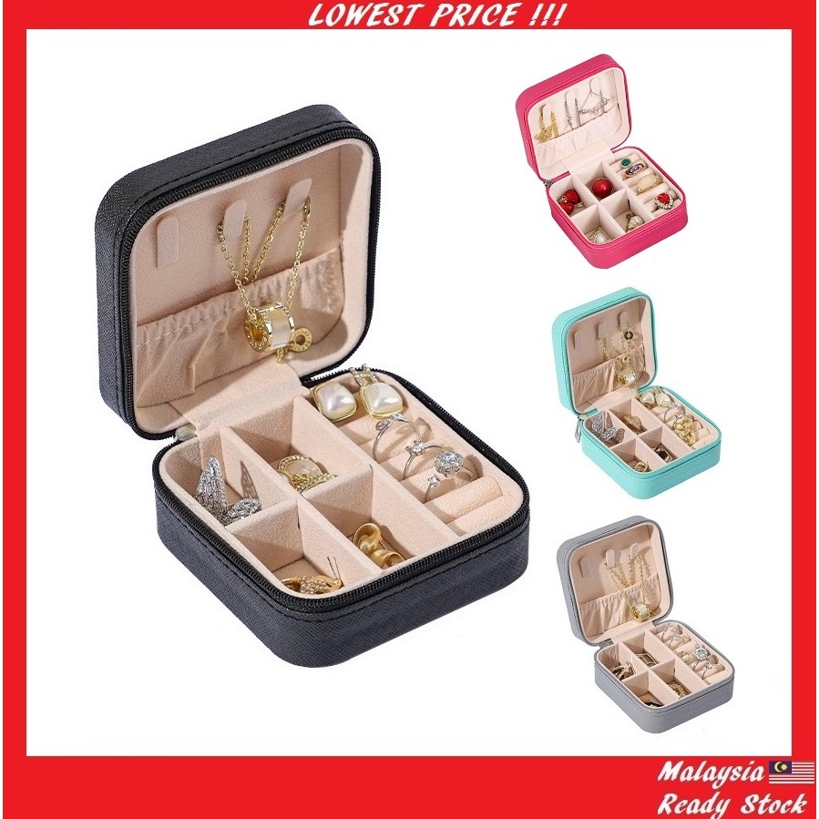 Jewellery Box Portable Organizer Jewel Necklace Earring Ring Small Gift Storage Box Case