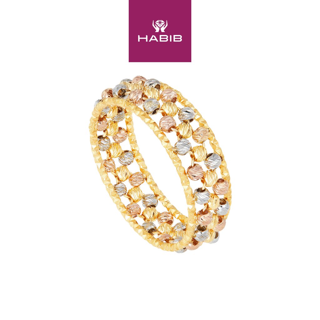 HABIB Oro Italia 916 Yellow, Rose and White Gold Ring GR46740821-TI