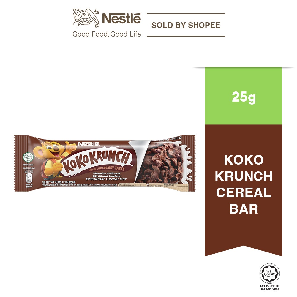 NESTLE KOKO KRUNCH Chocolate Cereal Bar, 25g Each