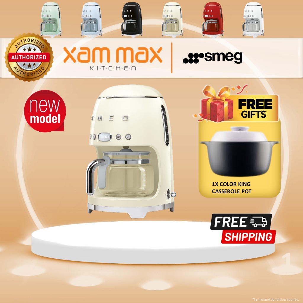 [FREEGIFT & FREESHIP]  READYSTOCK  Smeg Drip Filter Coffee Machine / DCF02 / 10 Cups Coffee Maker