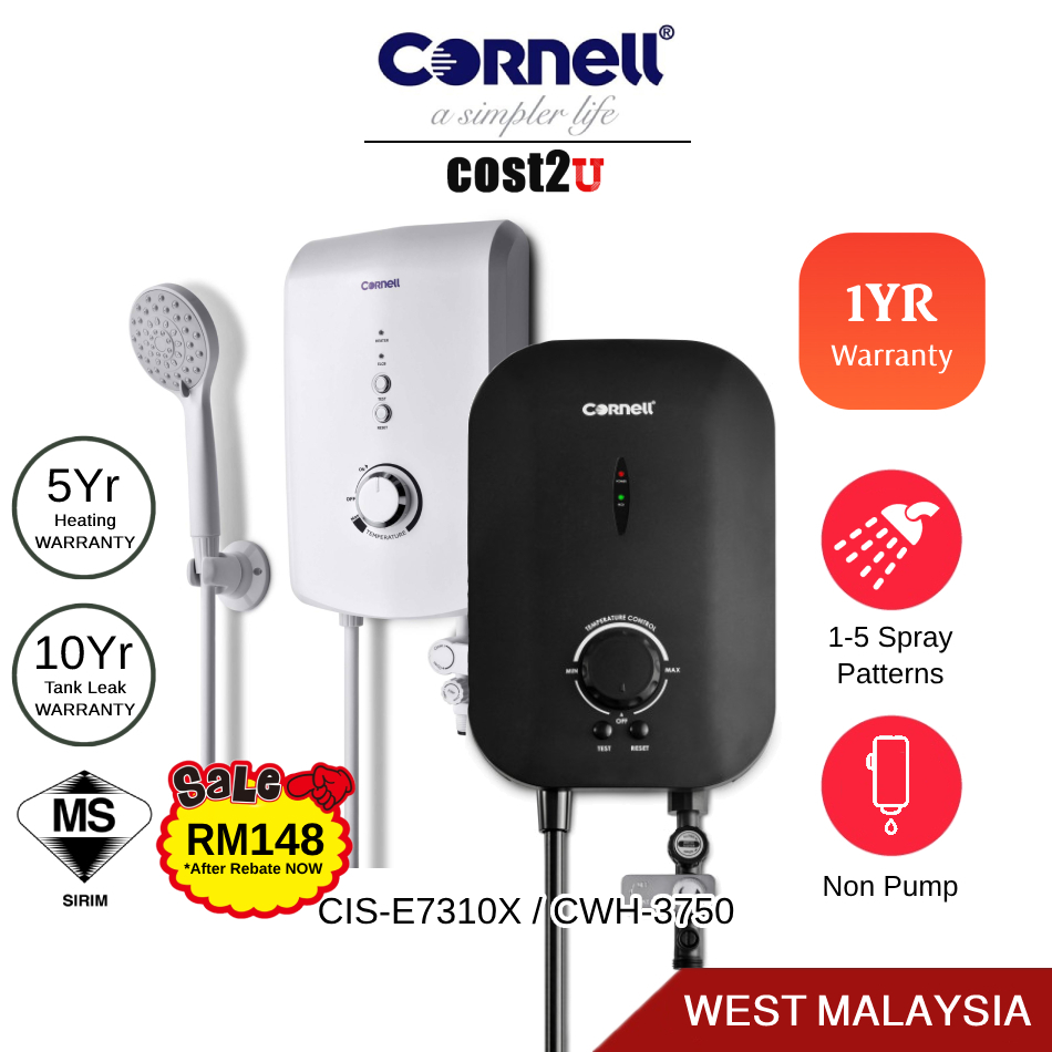 Cornell Instant Shower Heater (NO PUMP) | CIS-E7310X (Water Heater Home Shower Air Panas Mandi 熱水器 热水器 热水机)