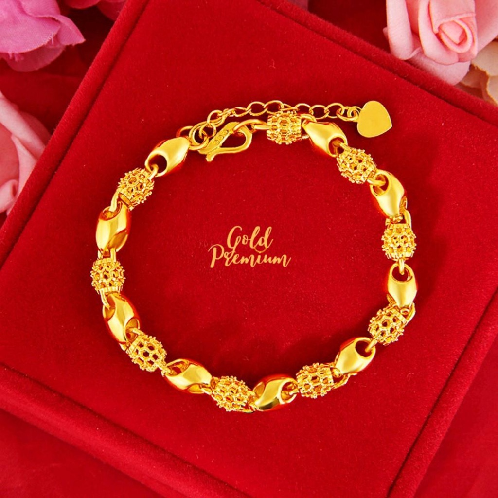 02Vietnam Bracelet Hollow Gold Ball Plated For Women