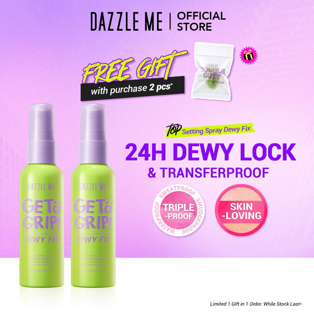 [MUST BUY!!] DAZZLE ME Get a Grip Makeup Setting Spray Dewy Fix Glow Finishing Lock Makeup (60ml)